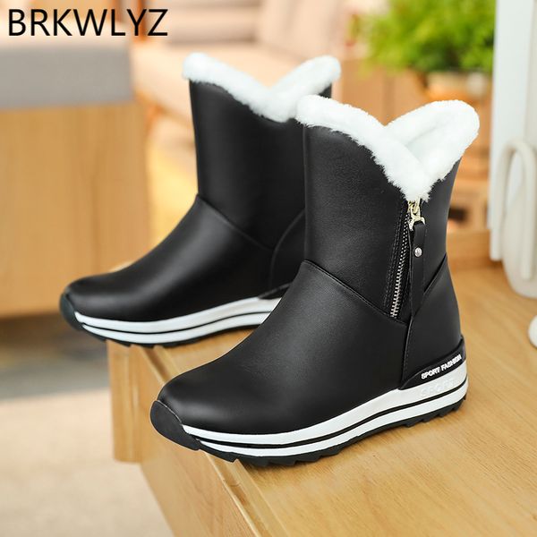 

women ankle boots 22-26cm thick snow boots ankle for women winter outdoor warm shoes for, Black