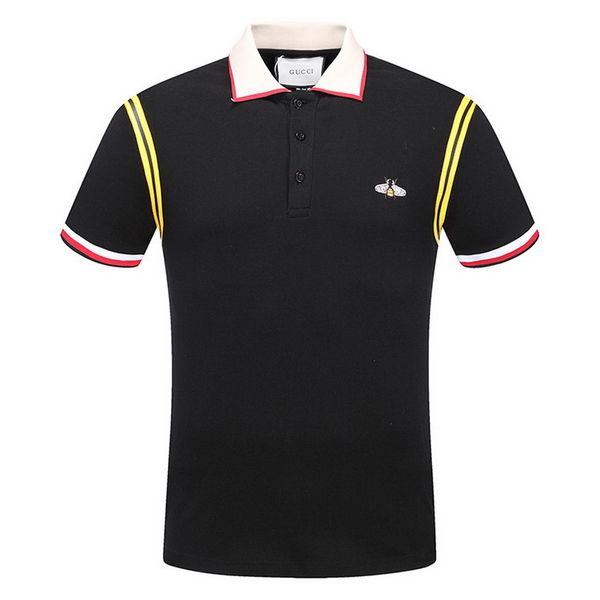 

new luxury designer polo shirts men casual polos fashion letter print embroidery t shirt high street mens cotton polos m-3xl, White;black