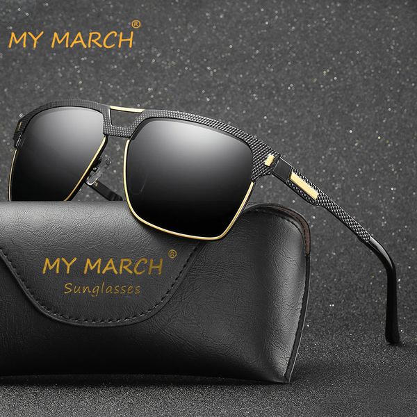 

mymarch polarized sunglasses men vintage coating driving sun glasses classic alloy shades glasses oculos eyewear de sol uv400, White;black