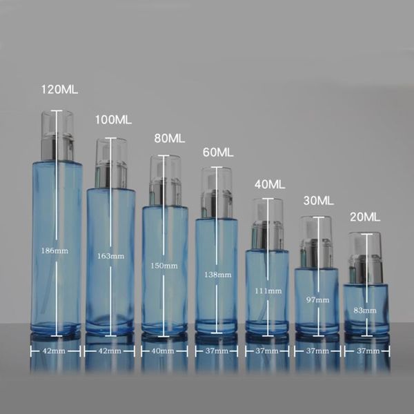 

120ml blue glass lotion/spray bottle,packaging for cosmetics cream