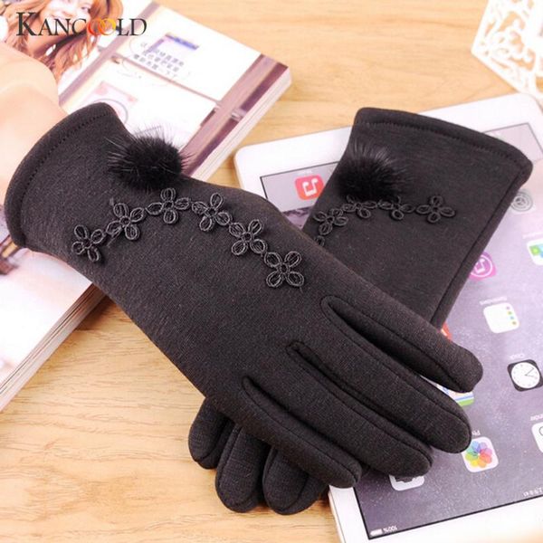 

five fingers gloves womens winter cashmere keep warm driving full finger ladies women and mittens, Blue;gray