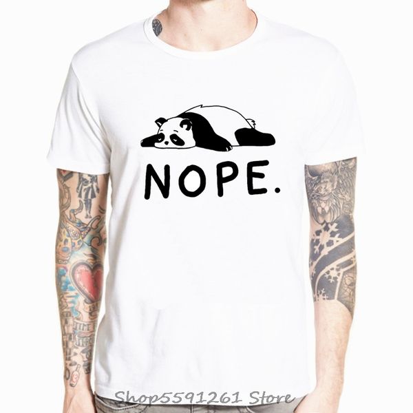 

cat nope t shirts lazy cartoon casual panda t-shirt printed tee humor cute gift tshirt harajuku tees
