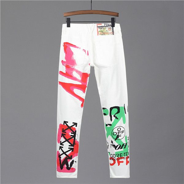 

2020mens jeans classic hip hop pants stylist jeans distressed ripped jean slim fit designer pants denim jeans, Black;brown