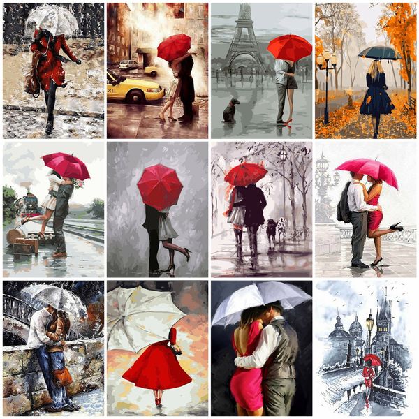 

wall art diy oil painting by numbers figure unframe home decoration draw by number canvas kits couples handpainted gift