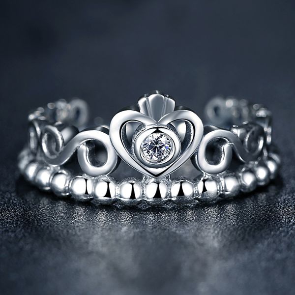 

zmzy 925 sterling silver my princess queen crown engagement ring with clear cz authentic sterling-silver-jewelry dropshipping, Golden;silver