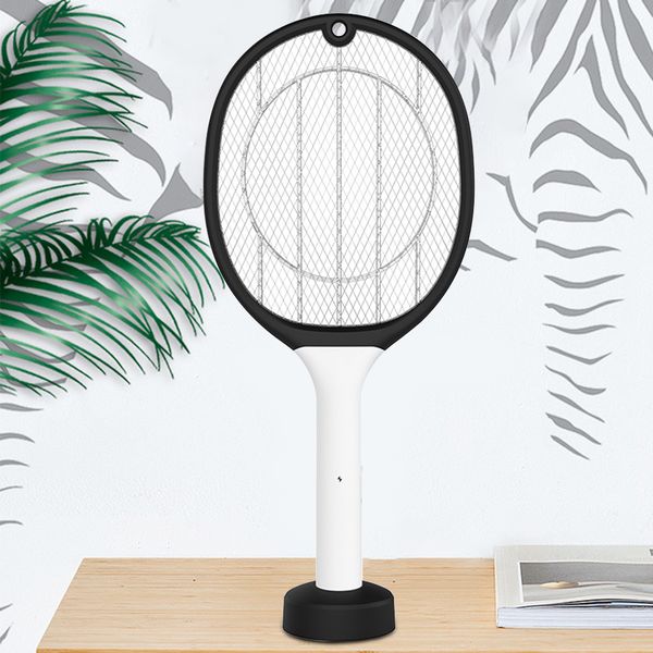 

2 in 1 electric mosquito swatter bug zapper handheld indoor outdoor killer lamp