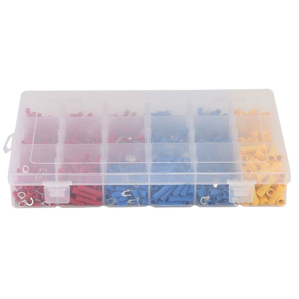 

1200pcs crimp terminal kit electrical wire connector mixed spade butt with case