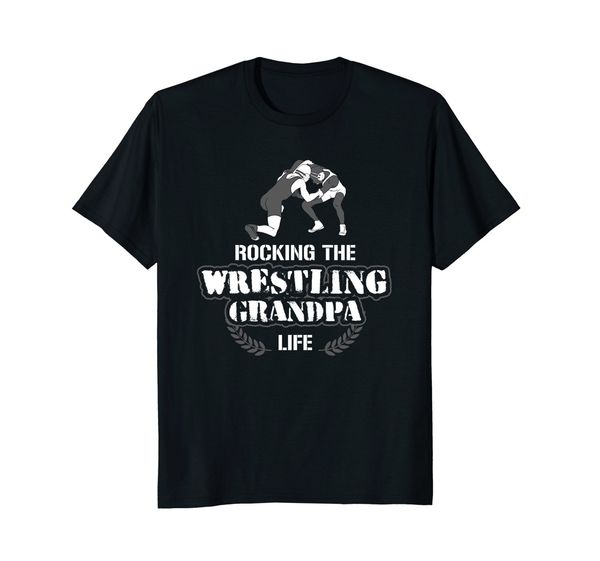 

fashion design funny wrestling grandpa wrestler t shirt gift print round neck man