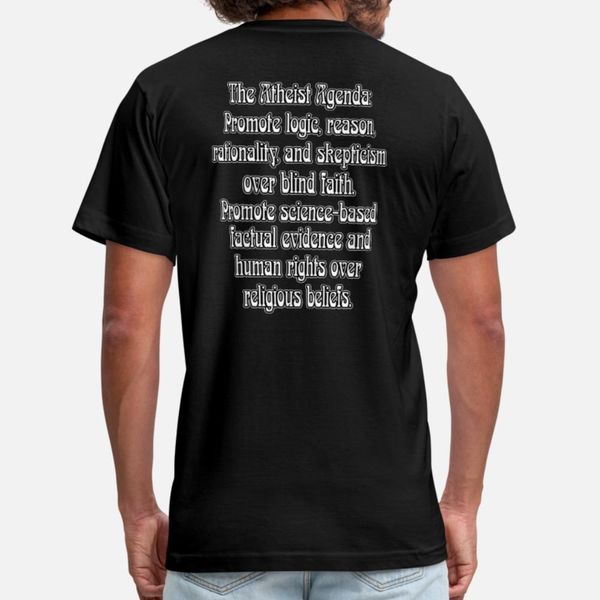 

the atheist agenda t shirt men customized short sleeve s-3xl homme famous comfortable summer letter shirt
