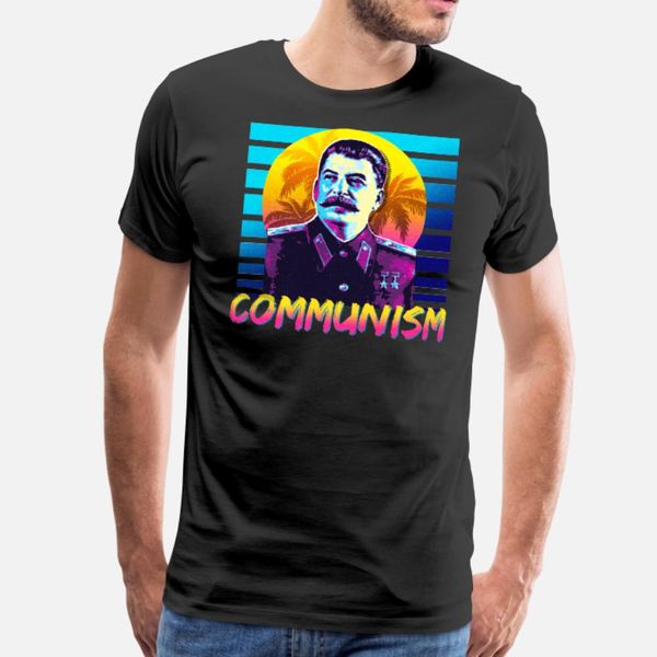 

communism stalin retro t shirt men character tee shirt round collar clothes loose building summer letters shirt