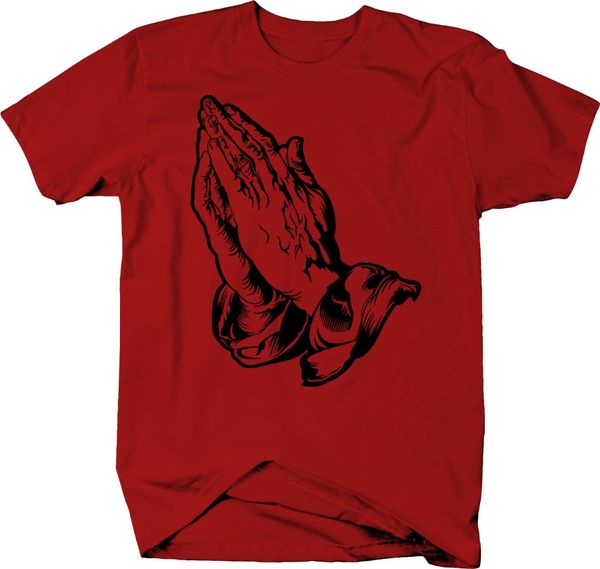 

praying hands of the lord savior god color t-shirt cotton 2019 summer men tee shirt short sleeve hip hop clothes
