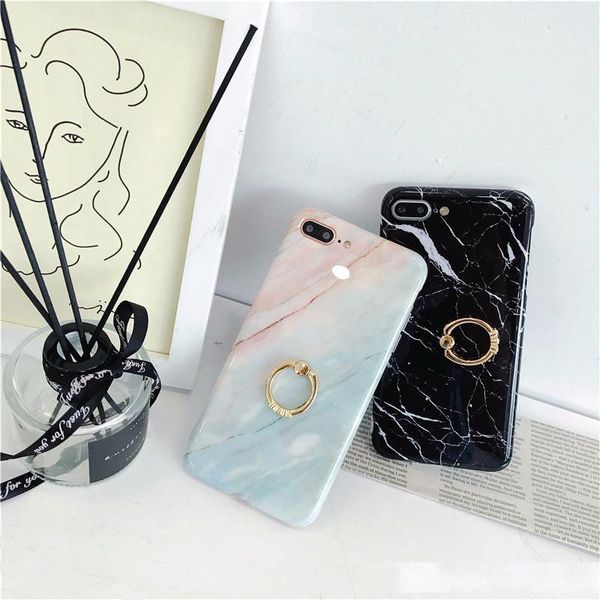 

marble phone cases for iphone x xr xs max cover finger ring holder for iphone 6s 7 8 8plus soft tpu coque
