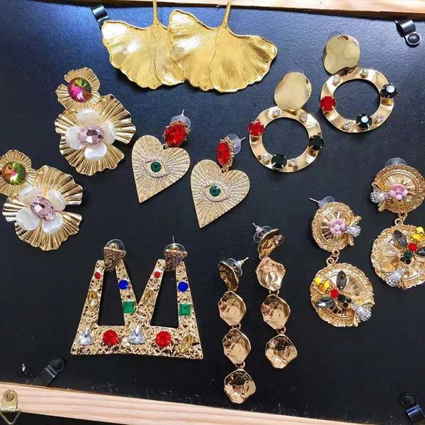 

Ztech Baroque New Design Colrful Crystal Vintage Metal Earrings For Women Boho Fashion Big Jewelry Wholesale Factory Price