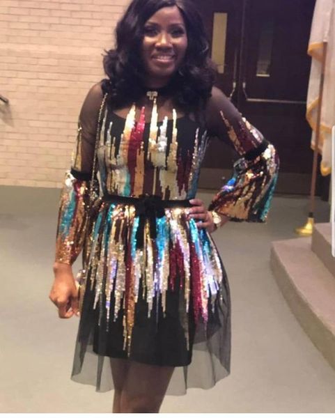 

2020 new fashion summer african women sequined plus size mini dress l-xxl, Red