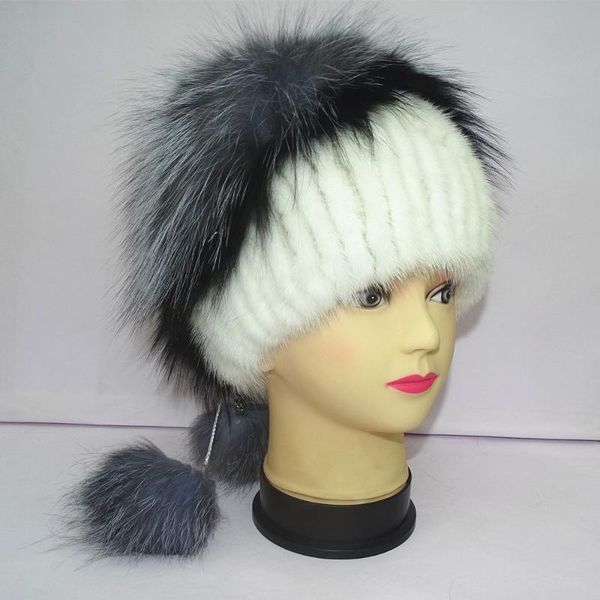 

real fur mink hat woman natural fur hat female sessile cap new model 2020, Blue;gray