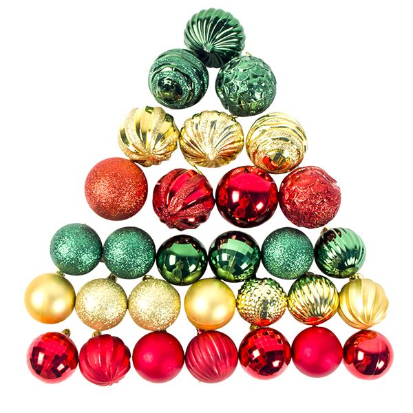 

30 pcs diy christmas ball tree decor pvc l hanging office display holiday