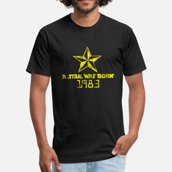 

a star was born 1983 t shirt men printing 100% cotton s-3xl letter loose new fashion spring trend shirt