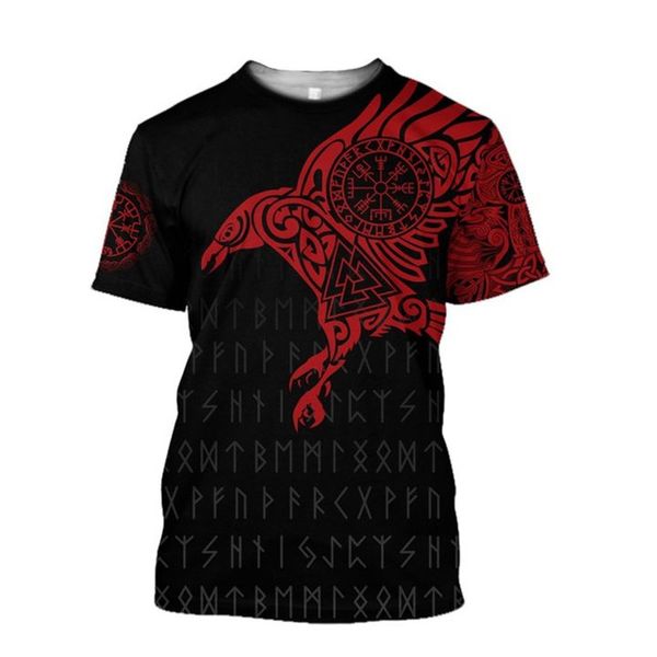 

viking symbol - odin tattoo men summer ws45 3d print shirts horror graphic hentai men clothing