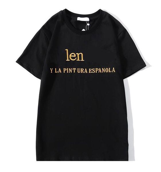 

new casual t shirts for mens women tee shirts with letters embroidery summer fashion t-shirt men women s-2xl 2 colors, White;black