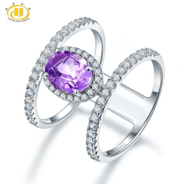 

natural amethyst genuine crystal gemstone ring pure 925 sterling silver fine jewelry for women fine jewelry birthday gifts, Golden;silver