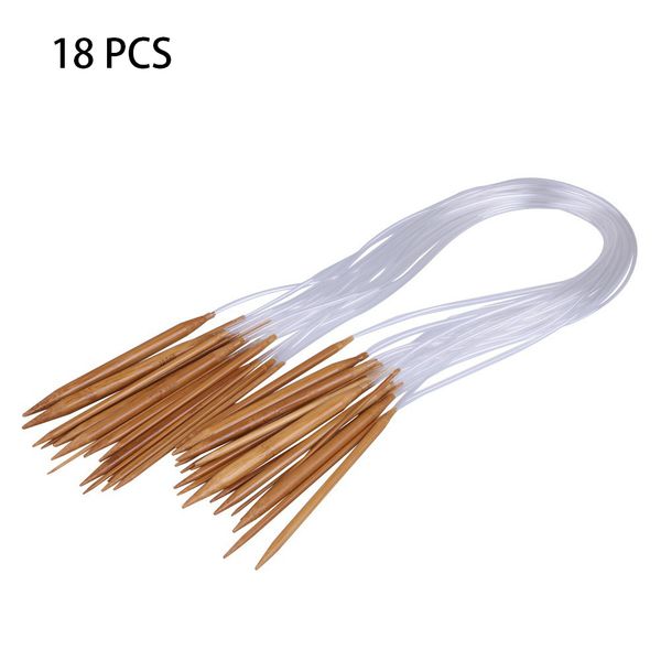 

18pcs circular carbonized home knitting needle bamboo crafts sewing double point