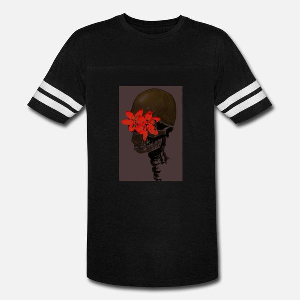 

skull with flower eyes dark t shirt men designs 100% cotton crew neck pattern sunlight fashion summer normal shirt