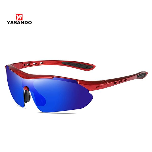 

yasando sports sunglasses for men women polarized color coating lens goggles uv protection eyewear running driving glasses, White;black