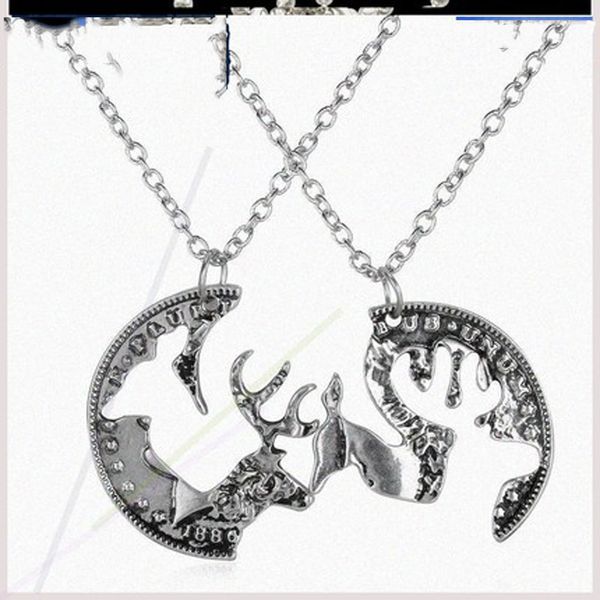 

pendant necklaces leap honey necklace four female version of the friendship jigsaw students a pair sister chain people can, Silver