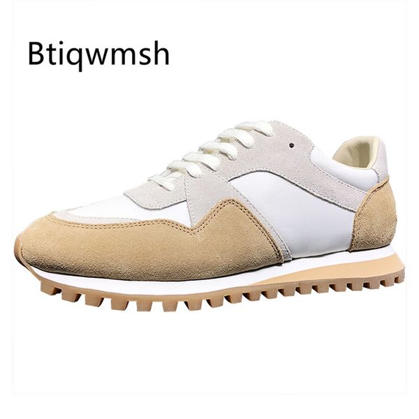 

beige real leather sneakers women pointed toe mixed color patchwork running shoes woman fashion loafer shoes, Black