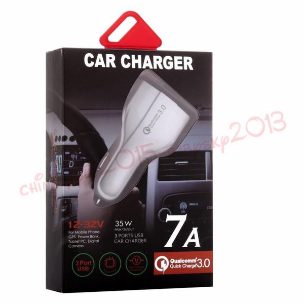 

cgjxstype c car charger 3 usb ports fast quick charging auto power adapter 35w 7a car chargers for ipad iphone 8 x samsung s7 s8 android pho