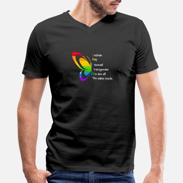 

butterfly lgbt t shirt men knitted 100% cotton o-neck novelty famous breathable spring autumn pattern shirt