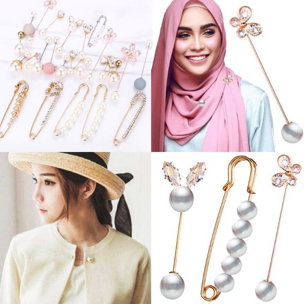

luxury crystal brooch crown vintage indonesian style for suit collar needle crown pin pearl brooch wedding accessories, Gray
