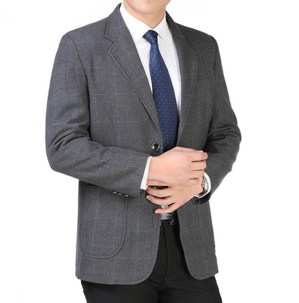 

men's suits & blazers business black grey mens slim suit middle-aged jacket men casual blazer masculino casaco jaqueta masculina coat m, White;black