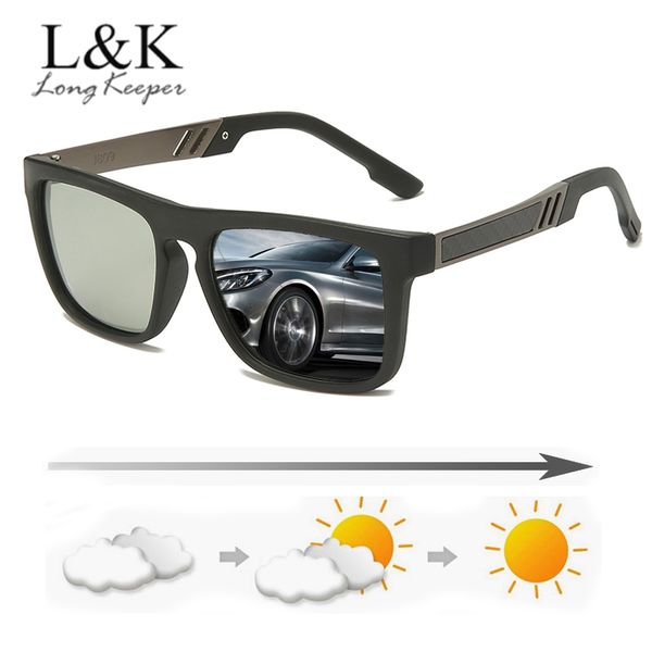 

mens driving pchromic tr90 sunglasses men polarized driving chameleon glasses male change color anti-glare goggles eyewear, White;black