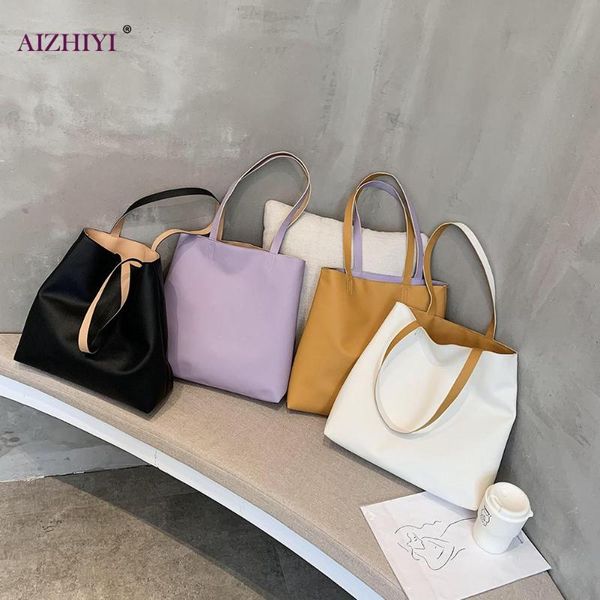 

fashion pu leather handbag women tote simple large capacity shoulder bag