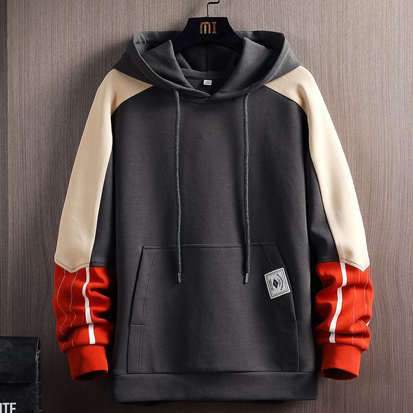 

fashion style casual o-neck 2020 spring autumn hoodie sweatshirt men's hip hop high streetwear clothes streetwear, Black
