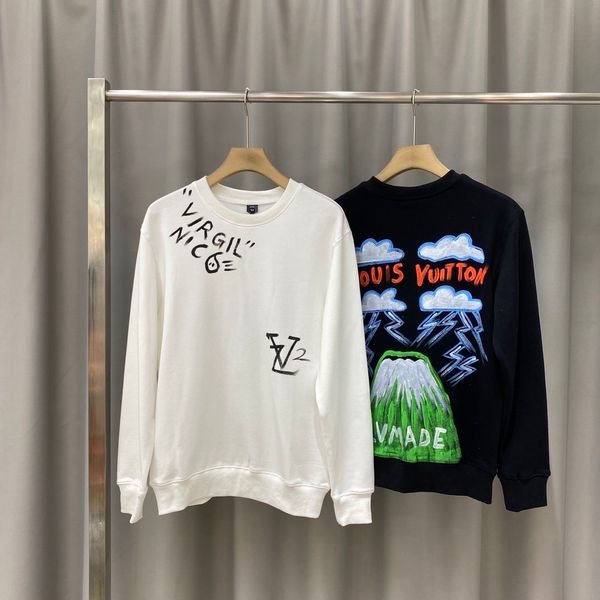 

mens sweater / hoodie crew neck pullover casual warm black and white sweater 73