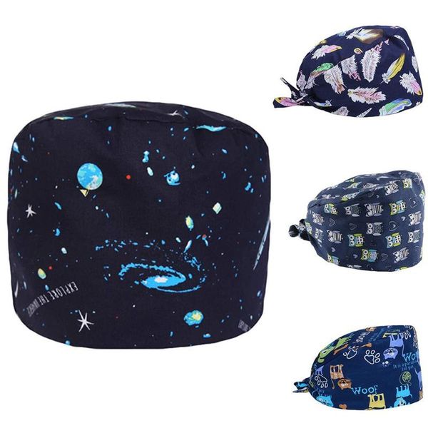 

beanies scrub bouffant turban cap with sweatband hat for women/men hair accessories band caps 2021