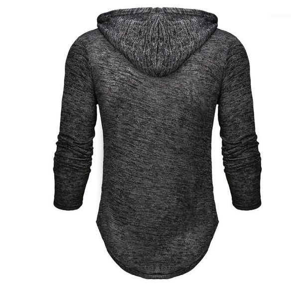 

solid color asymmetrical long sleeved hooded sweatshirts autumn mens clothing plus size mens designer hoodies casual, Black