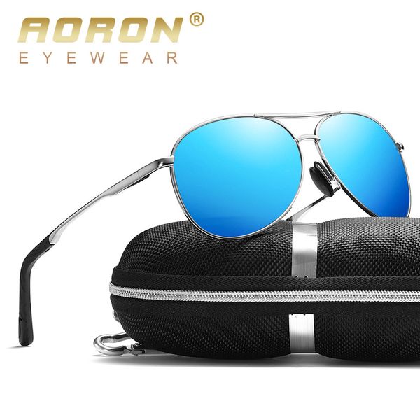 

aoron new polarized men sunglasses classic pilot driving sun glasses metal frame mirror lens sunglasses men/women, White;black