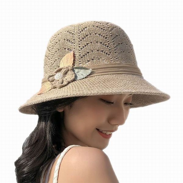 

summer flower sunshade hat seaside travel cotton hat, Blue;gray