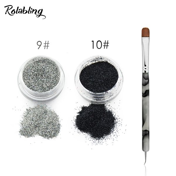 

rolabling laser glitter brush set nail powder nail art decoration glitter acrylic pen dust decoration manicure set