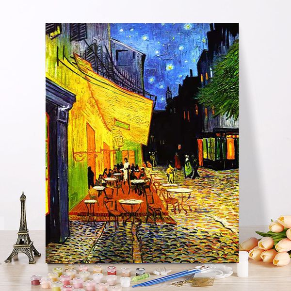 

безрамного известная кофейня diy картины by numbers kits wall art picture canvas картина главной декоры см картина 40 * 50