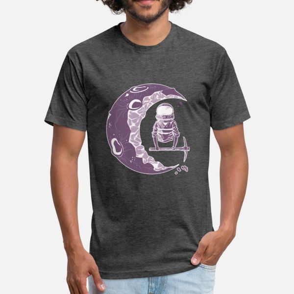 

dark moon art mining astronaut dark space t shirt men fitness cotton o neck fitness building spring autumn formal shirt