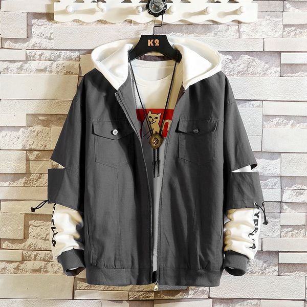 

style bigger pocket spring autumn jacket men's streetwear bomber clothes plus oversize m-5xl cx01, Black;brown