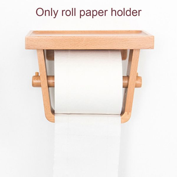 

l roll paper holder wall mounted wooden simple bathroom storage shelf toilet