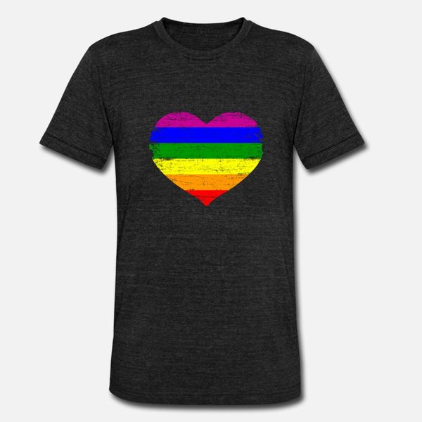 

heart lgbt rainbow gift for lesbian & gay pride t shirt men customized tee shirt round collar kawaii anti-wrinkle humor summer pattern shirt