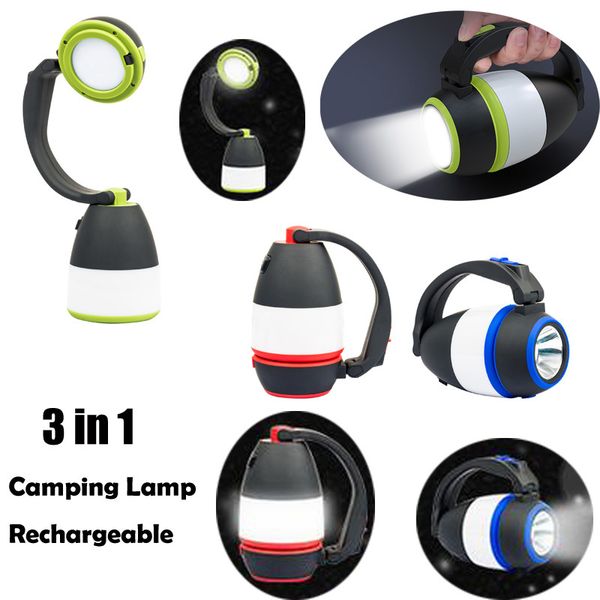 

new 3 in 1 led camping lamp portable lanterns night light table desk light tent lamp multifunction rechargeable lamp handheld flashlight