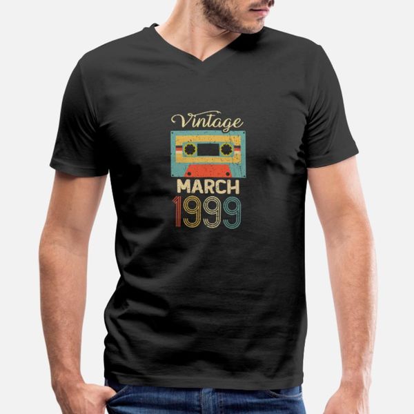 

vintage march 1999 21st birthday 21 year gift t shirt men printed short sleeve round collar family basic spring autumn pattern shirt