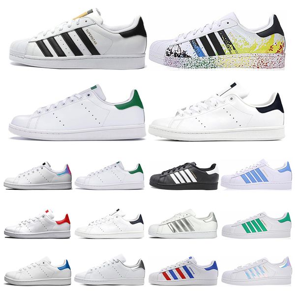 

2020 new superstars casual shoes stan men women sneakers smith triple white black green super star 80s pride flat sneakers size 36-45
